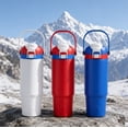 thumbnail image 6 of Ozark Trail 30oz Vacuum-Insulated Stainless Steel Dual Lid Insulated Tumbler, Double Wall Vacuum Insulated Travel Tumbler with Sip & Chug Lid, Patriotic White, 6 of 10