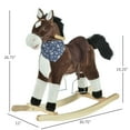 thumbnail image 3 of Dranite Plush Cowboy Rocking Horse, Wooden, Sounds, Brown, 3-6Y, 3 of 11
