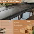 thumbnail image 5 of OFIKA Dining Table for 6-8 People, 70" Acacia Wood Rustic Rectangular Dinner Table with Metal Frame, Sandblast Finish, Natural Stained, Indoor Outdoor Kitchen Dining Room Table Large 70x33.2x30 inch, 5 of 14