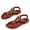 Wine, variant on hoksml Women's Boho Beaded Flat Sandals, Elastic Ankle Strap Open Toe Summer Shoes, Multicolor