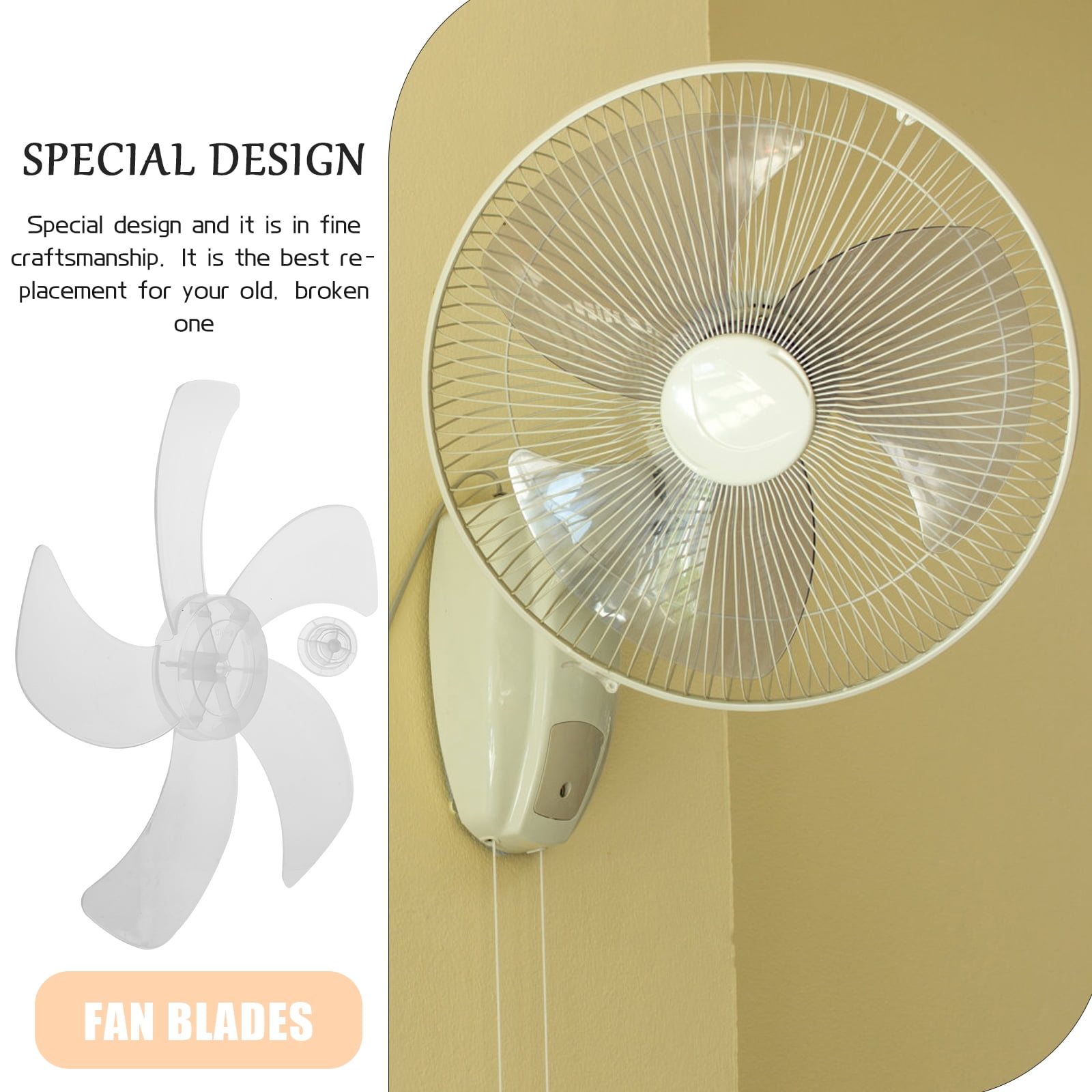Fan Blades 14.54 inch Floor Fan Blades Universal 5 Leaves Electric Fan