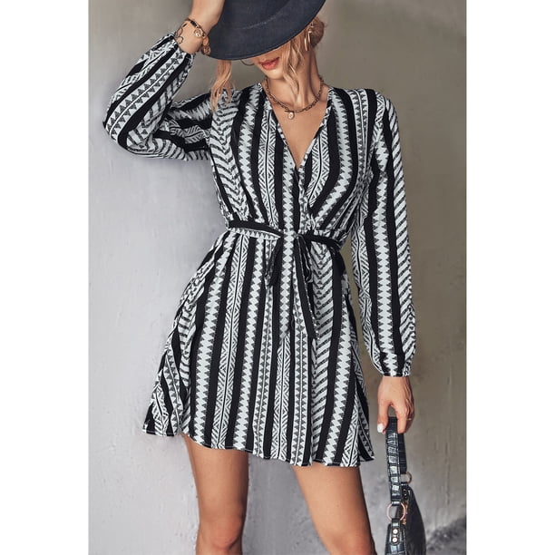 Vestido Casual De Mujer, Encantador Vestido Con Cuello En V, Cómodo Y Elegante Para Ir De Compras A La Oficina ANGGREK Otros