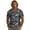 Abstract Koi Fish, variant on Xixirimido Blue Geometric Print Men's Short Sleeve Linen Button Down Shirt, Cuban Collar Casual Lightweight Beach Summer Tops, Large