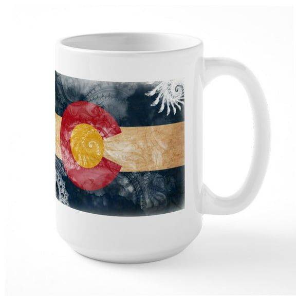 CafePress - Colorado Flag Large Mug - 15 oz Ceramic Large White Novelty Mug