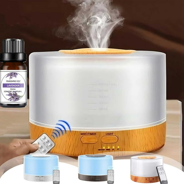 Xihbxyly Difusor de Aceites, Humidificador de Aromaterapia 5 En 1, Control Remoto, Ventilador Silencioso, Opciones de Luz Led, Apagado Automático, Temporizador, Relajación de Yoga, Oficina En Casa, C