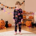 thumbnail image 2 of TOWED22 Toddler Girls Boys Halloween Pajamas Set Kids Pumpkin Print Sleepwear Pjs Long Sleeve 2pcs Soft Jammies(Black,8-9 Y), 2 of 9
