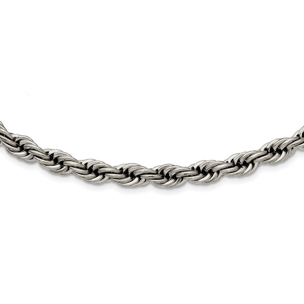 Brilliant Bijou Stainless Steel Brushed & Polished 20in Necklace