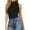Black, variant on Pisexur Women's One Piece Romper Round Collar Stretchy Tank Slim Fit Bodycon Jumpsuits Long Sleeve Short Sleeve Basic Elastic Bodysuit Jumpsuit