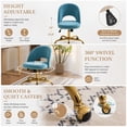 thumbnail image 5 of Ktaxon Office Desk Chair Adjustable Flannel Computer Task Chair Small Rolling Vanity Stool with Wheels for Study Make-up Dressing Blue, 5 of 10