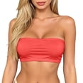 thumbnail image 2 of Womens Strapless Bandeau Tube Tops Stretchy Basic Scolid Corol Non-Padded Going Out Summer Shirts Crop Tank Top, 2 of 6