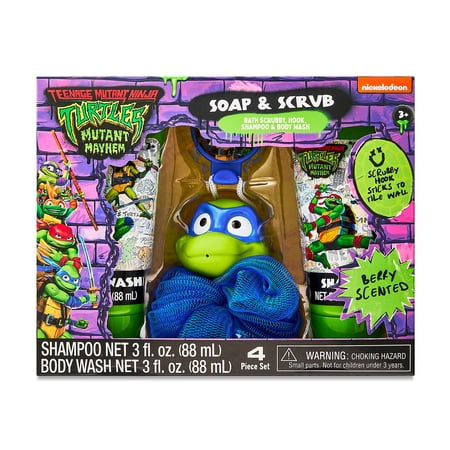 Teenage Mutant Ninja Turtles Soap and Scrub Set, 3 Pieces, Mango Scented, Age 3+