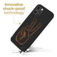 thumbnail image 3 of Case Yard Wooden Case for iPhone-12/12-Pro Soft TPU Silicone cover Slim Fit Shockproof Wood Protective Phone Cover for Girls Boys Men and Women Supports Wireless Charging Peace Hand Sign Design, 3 of 7