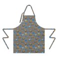 thumbnail image 2 of Cartoon Construction Vehicles Cars Gray Apron-Garden Aprons for Women with Pockets-Cotton Linen Waterproof Kitchen Cooking Gardening Aprons Adjustable for Kitchen,Cooking,BBQ and Salon 33x27 Inch, 2 of 4