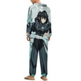 thumbnail image 3 of Demon Slayer Muichiro Tokito Unisex Onesie Pajamas Zipper Jumpsuit Hooded One Piece Sleepwear for Family Mens Womens, 3 of 8
