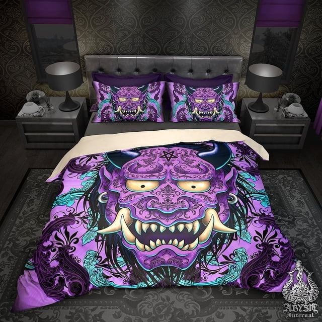Pastel Goth Bedding Set, Comforter or Duvet, Fantasy Bed Cover, Bedroom Decor