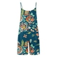 thumbnail image 7 of Summer Saving Wycnly Jumpsuits for Women Dressy Vacation Baggy Short Overalls Casual Pocket Strap Jumpsuits Summer V-Neck Sleeveless Floral Print Mini Trendy Rompers Navy xxl, 7 of 7
