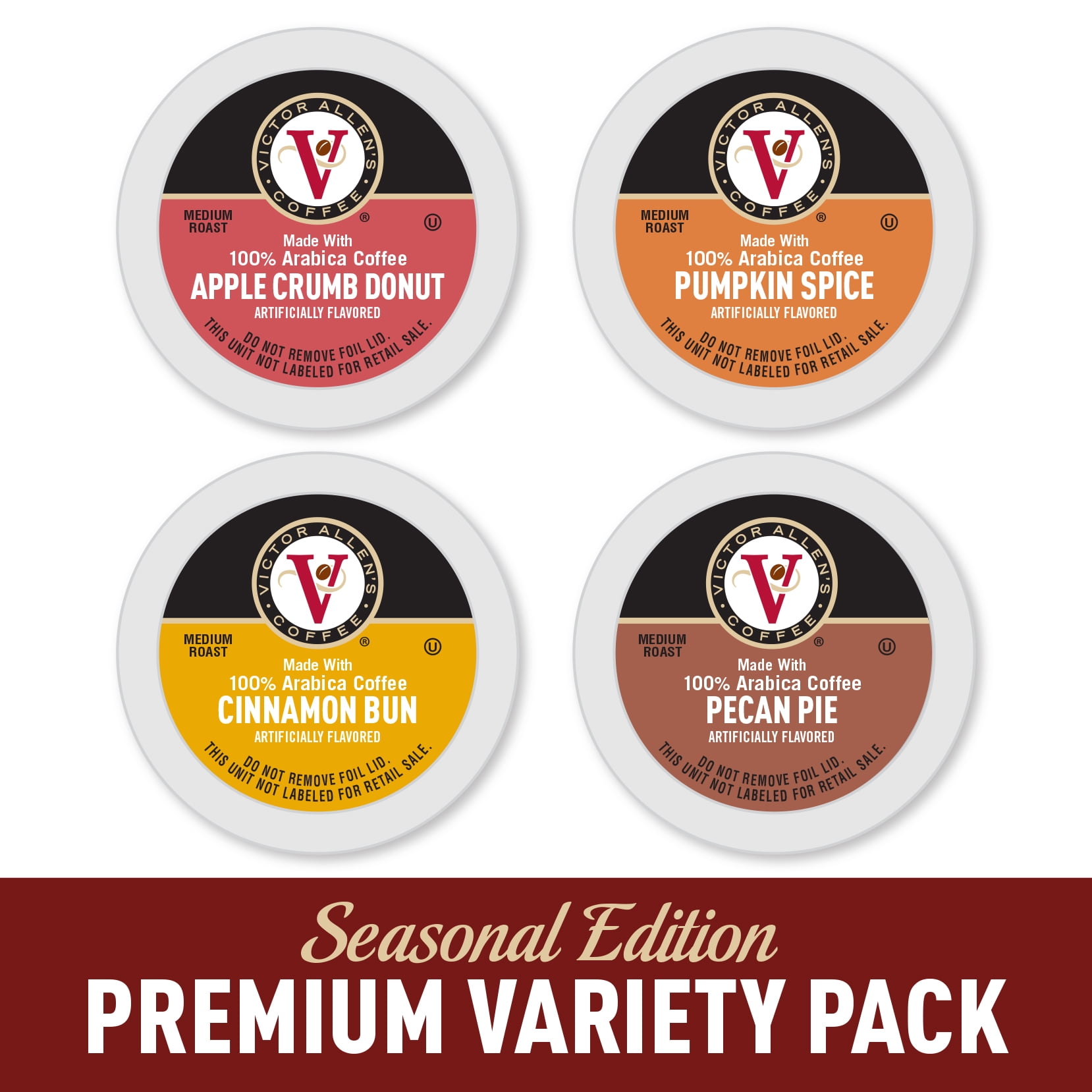Victor Allen's Autumn Favorites KCup Coffee Pods Variety Pack, 96