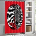 thumbnail image 3 of Abstract Black White Leopard Texture Fabric Shower Curtain Red Modern Art Washable Shower Curtains for Bathroom, Waterproof Bath Curtain with Hooks Home Decor 72x84in, 3 of 8