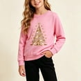 thumbnail image 2 of Falkdiz Girls Long Sleeve Shirts Christmas Winter Tops Outdoor Fashion School Graphic Pullover for Girls Hoilday , Pink , Size: 2-3Years, 2 of 7
