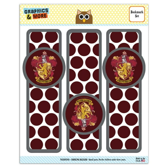 Harry Potter Gryffindor Painted Crest Set of 3 Glossy Laminated Bookmarks