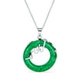thumbnail image 3 of Bling Jewelry Womens Asian Style Open Round Circle Disc Dragon Pendant Necklace, 3 of 5