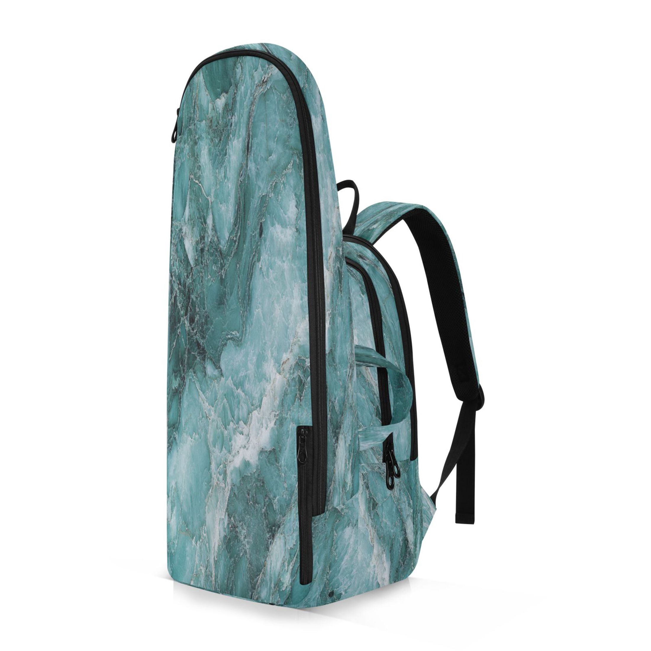 2 Racquet Holder Tennis Backpack Tennis Racket Covers Gym Bags Blue Green Marble Grain