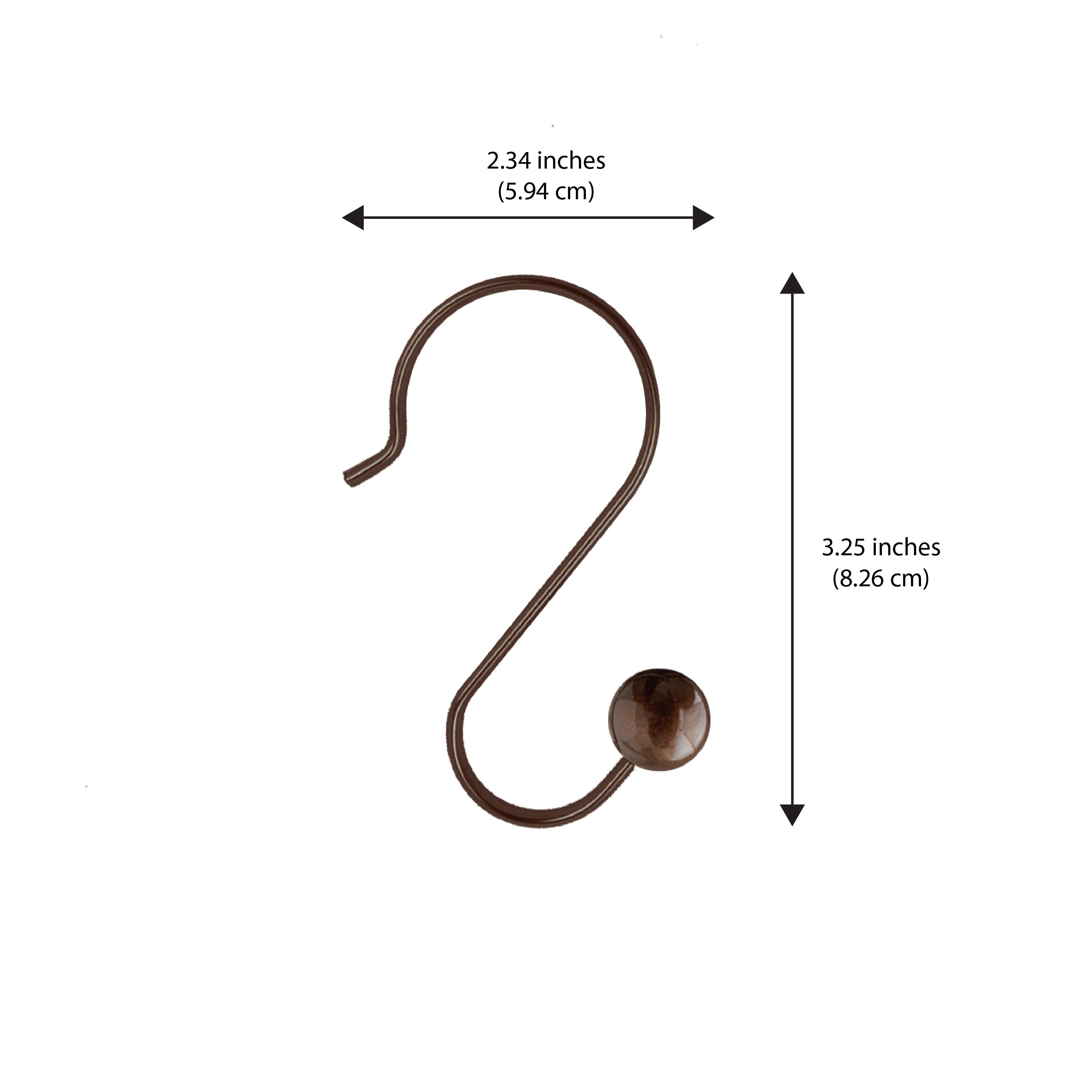 Better Homes & Gardens Bronze Ball Rust-Proof Steel Shower Hooks, Set of 12
