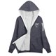 thumbnail image 4 of HongQid Women's Sherpa Plus Size Casual Fuzzy Hoodies Sweatshirt Long Sleeve Full Zipper Track Tops Athletic Jackets with Pockets, 4 of 4