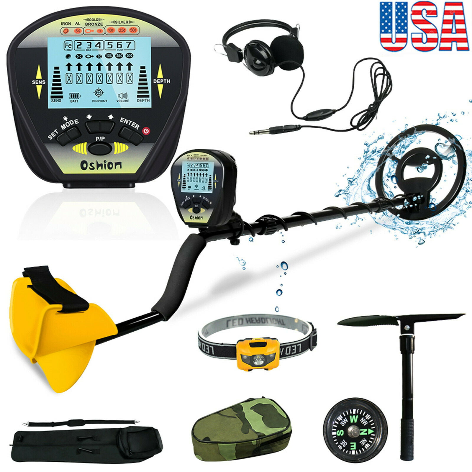 Details about   LCD Display Metal Detector Waterproof Coil Underground Gold Hunter @@@ 