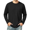thumbnail image 2 of Bxsruta Men's Long Sleeve T Shirt Crew Neck Pocket Tee Casual Everyday Work Tops, 2 of 7