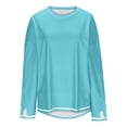 thumbnail image 3 of MeetoTime Long Sleeve Tops for Women Round Neck Slit Ribbed Pullover 2024 Fall Clothes Oversized Sweaters, 3 of 4