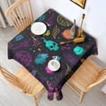 thumbnail image 2 of Neon Halloween Pattern Square Tablecloth,Waterproof Square Table Cover,Wipeable Spillproof Washable Table Cover for Home Kitchen Party Decor 42"X42"(107x107cm), 2 of 6