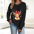 thumbnail image 4 of vigerkar Cow Valentine's Sweatshirt, Pink Heart Cow Sweater, Cute Crewneck Pullover for Women (Black, XL), 4 of 9