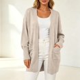 thumbnail image 4 of QGJZVUNL Long Cardigans for Women with Pockets Fall Winter Knitted Long Sleeve Sweaters Coats Size XL, 4 of 7