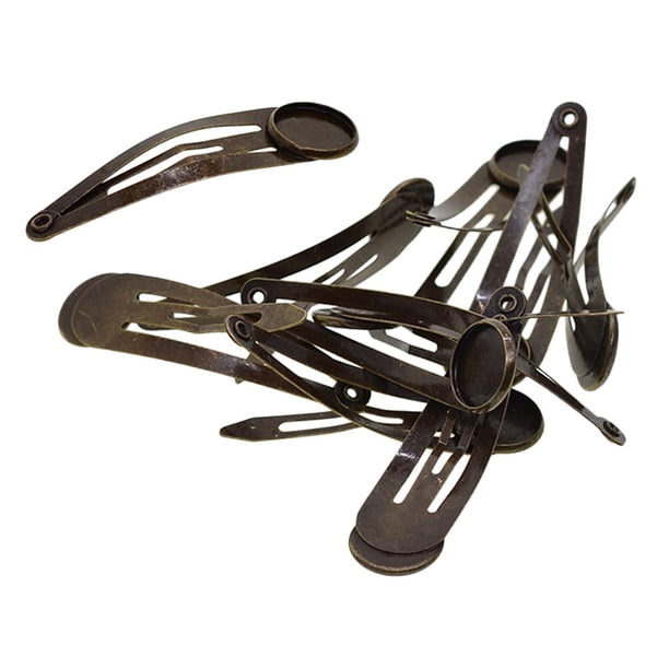 10 Piezas Broches para El Cabello BLESIY con Bisel Mm Fit12mm Botones de Cabujón de Resina de DIY Hecho N Bronce Clips para el cabello