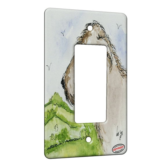 KuzmarK™ 1 Gang Rocker Wall Plate - Irish Wolfhound in Summer Landscape Dog Art by Denise Every
