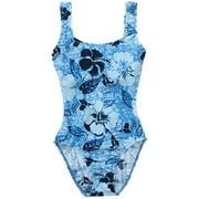 Women's Plus Print Rib Tank Swimsuit