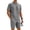 Gray, variant on Men 2 Piece Short Set Checkered Summer Short Sleeve Textured Crewnek Tee Shirts and Shorts Set for Gym