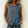 thumbnail image 2 of Fewfanhot Tops for Women Trendy Summer Summer Casual Sleeveless Button Down Tank Tops Fashion Work Waistcoat, 2 of 9