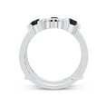 thumbnail image 5 of Round Shape Black & White Cubic Zirconia Solitaire Enhancer Guard 10k White Gold Ring Size - 7, 5 of 7
