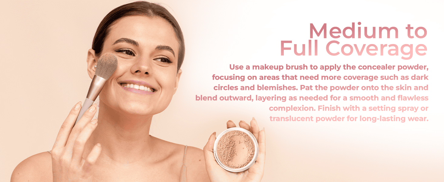 MEDIUM CONCEALER BULK POWDER (8 Ounce Refill Pouch) Mineral Makeup Loose Matte Cover Up Conceals Blemishes Under Eyes Dark Circles Redness Discoloration Scars SPF 20 Full Coverage Instant Eraser