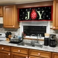 thumbnail image 6 of Christmas Joy Valances for Windows, Black Red Xmas Ball Snowflakes Modern Rod Pocket Valance Short Window Treatments Curtains for Kitchen Bathroom Bedroom Decor, 60 x 14 Inches, 6 of 9