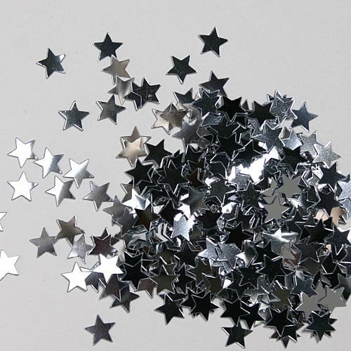 Metallic Star confetti Silver 4 Oz Pkg by Shindigz