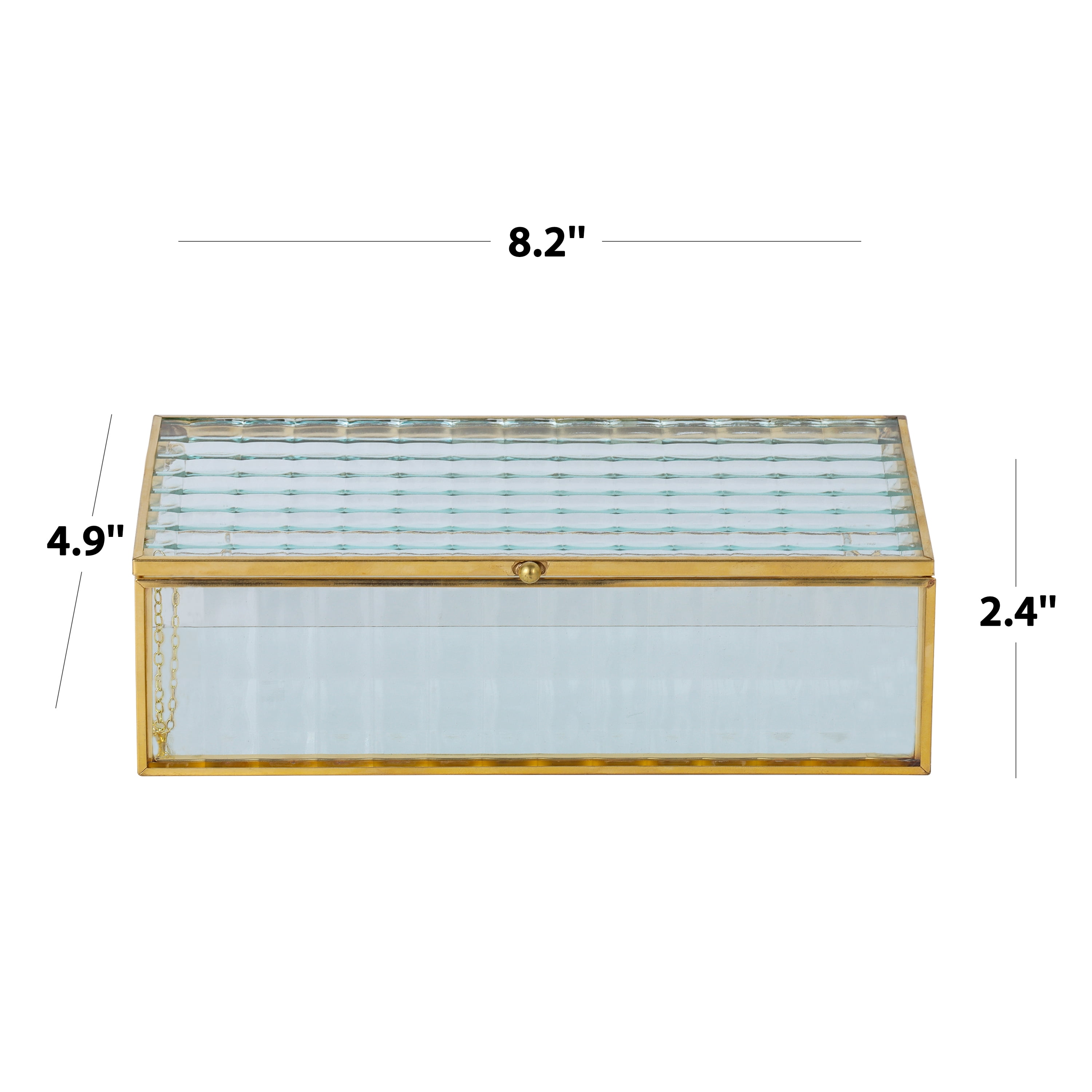 Home Decor Collection Sterling & Noble Home Textured Glass and Cooper Rectangular Tabletop Decorative Trinket Box