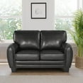 thumbnail image 5 of Lexicon Rubin Bonded Leather Loveseat in Black, 5 of 5