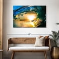 thumbnail image 3 of Elephant Stock Dynamic Ocean Wave Wall Art - Horizontal Canvas Wall Art - Hallway Wall Decor - Beach Canvas - Orange And Teal Decor - 45" x 30", 3 of 8