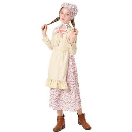 

Kids Girls Fancy Dress Floral Print Long Sleeves Dress Apron Hat Set Teenager Dresses for Parties Sweater Girls Dress Dress for Girls Girls Dresses Age 7 Toddler Girl Christmas Dresses Youth Shirt and
