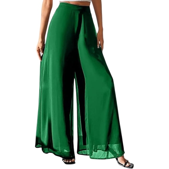 Palazzo Pants for Women Dressy,High Waisted Wide Leg Flowy Dressy Casual Trousers Palazzo Pants with Pockets