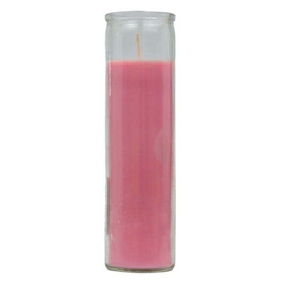Prayer Candle Sacred Solid Pink, 8 inch, Unscented, Cotton Wick
