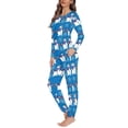 thumbnail image 2 of Renewold 2 Pieces Winter Pajama for Women Size 5XL Snowman Snowflake Athletic Clothing Cozy Sleepwear Pj Skin Friendly Long Sleeve Top & Pants Buttom Set,Christmas Gifts, 2 of 5